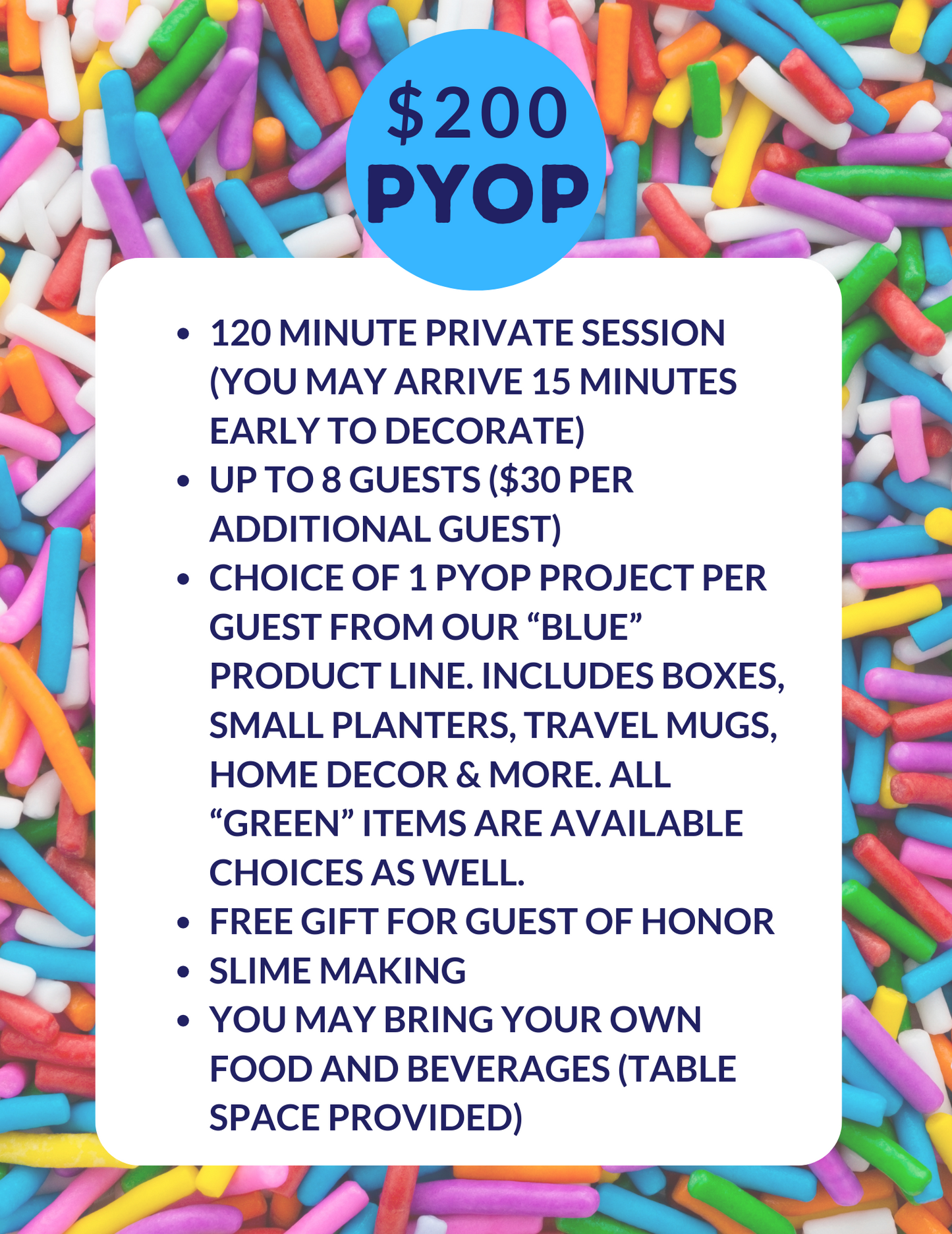 Children's PYOP Birthday Party Inquiry